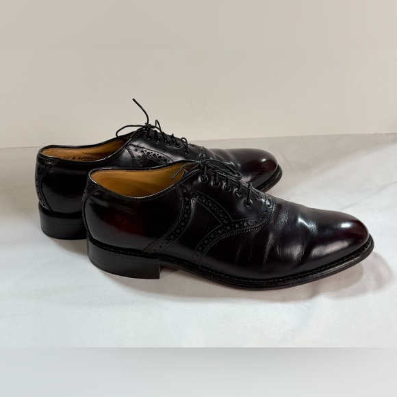 JOHNSTON & MURPHY ARISTOCRAFT Men\'s black/burgundy Leather Oxfords size 9.5
